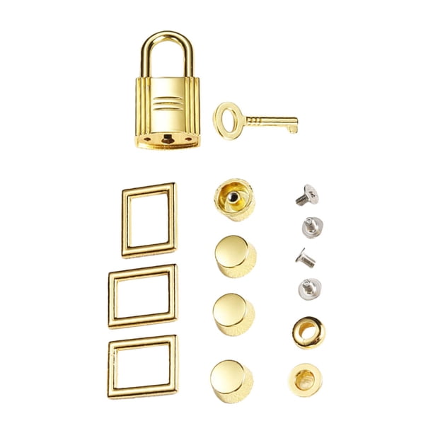 Herrajes para bolsos, herrajes de cuero para bricolaje, hebillas cuadradas, cerraduras para bolsos hechas a mano, elegantes Plata