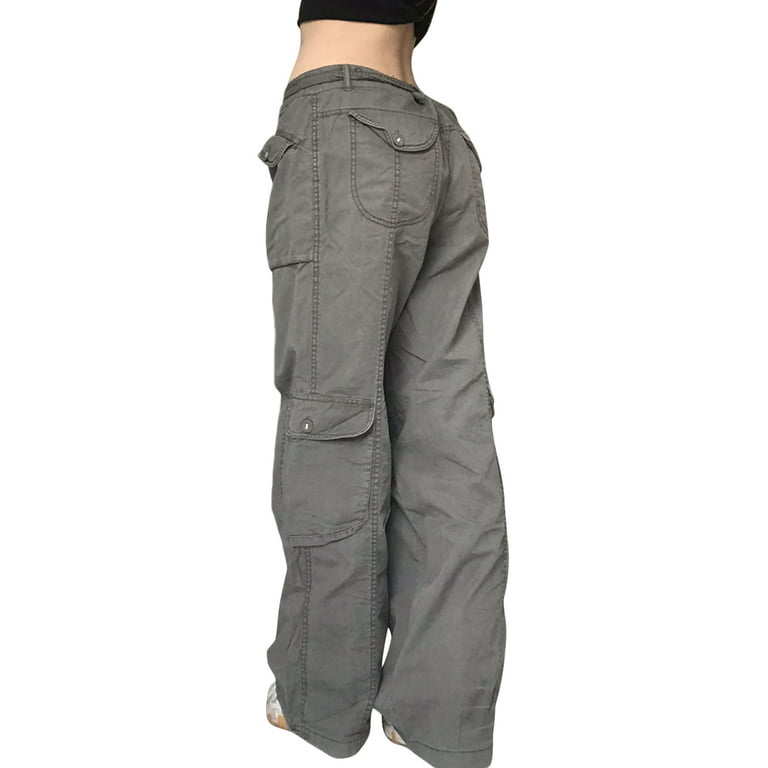 GXFC Women High Waisted Cargo Pants Wide Leg Denim Jeans Straight