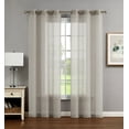 thumbnail image 4 of Mia Embellished Grommet Sheer Curtain Drape Panels, Set of 2 with Tiebacks, Linen Beige, 38" x 96", 4 of 9
