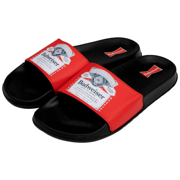Budweiser Logo Label Soccer Slides Adult Sandals-9/10