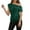 Green, variant on One Shoulder Sequin Sparkly Glitter T-Shirt for Women Ruched Asymmetrical Top for Carnival Concert Disco Party Womens Tops Dark Green，L
