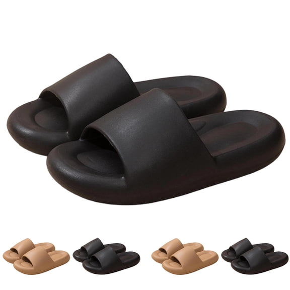 FRSASU Pillow Cloud Slippers for Women and Men Non Slip Quick Drying Cushioned Bathroom Pool Beach Shower Shoes Brown