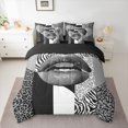 thumbnail image 2 of jejeloiu Chic Leopard Pattern 7-Piece Twin Bedding Sets,Black Gray White Bedding Comforter Set Cheetah Lover Reversible, 2 of 8