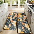 thumbnail image 4 of Kitchen Rugs Sets Of 2,Pioneer Flower Floral Print Pattern Anti Fatigue Kitchen Mat Rugs Non Slip Washable,Decorative Kitchen Floor Mats for Kitchen,Sink,Laundry,17"x47"+17"x47", 4 of 5