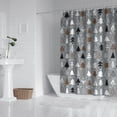 thumbnail image 2 of Gray Christmas Tree Pattern Shower Curtain 84"x72" ,Bathroom Decorative Shower Curtains Set with 12 Hooks,Modern Waterproof Washable Shower Curtain, 2 of 6