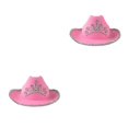 thumbnail image 2 of Minnieouse Sombrero de estilo vaquero occidental a la moda, decoración de plumas, gorro de diamantes de imitación, accesorio para la Lentejuelas 2piezas, 2 of 6