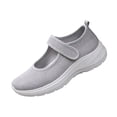 thumbnail image 3 of Domuza Women's Orthopedic Mary Jane Shoes, Breathable Mesh Non-Slip Sneakers, Comfort Lightweight Casual Nursing Walking Footwear for Daily Wear Gray 8.5（EU-41）, 3 of 5