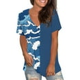 thumbnail image 2 of Azrian Womens Summer Tops,Plus Size Shirts,Women's Cool Printed Comfortable V-neck Loose Casual Versatile T-shirt, 2 of 5
