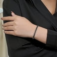 thumbnail image 3 of JeenMata Enorme pulsera de tenis con circonita cúbica negra de corte princesa de 11 quilates para mujer, diseño de eternidad, chapado en oro blanco, 3 of 6