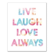 Creative Products Live Laugh Love Always Watercolor 16x20 Canvas Wall Art