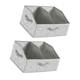 thumbnail image 4 of 2 contenedores de almacenamiento plegables, organizador de armario con asa, cesta de almacenamiento dividida, portátil y duradera para estantes y Gris moteado, 4 of 8