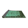 thumbnail image 2 of Ahgly Company Indoor Square Oriental Turquoise Blue Traditional Area Rugs, 3' Square, 2 of 4