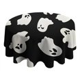thumbnail image 4 of Pumpkin Ghost Illustration Tablecloth 60 Inch Round - Halloween Waterproof Washable Cute Design, 4 of 6