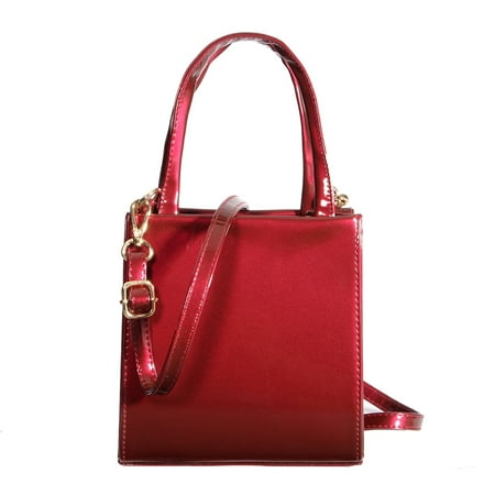 - Womens Ladies Patent Faux Leather Satchel Handbag Crossbody Shoulder Bag Tote Purse Shopper for Christmas Gift women