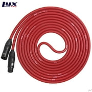 LyxPro 15 Feet XLR Microphone Cable Balanced Male to Female 3 Pin Mic Cord for Powered Speakers Audio Interface Professional Pro Audio Performance and Recording Devices - Red