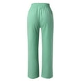 thumbnail image 6 of Baqcunre Women's Wide Leg Pants Lightweiht Adjustable Waist Bow Tie Loose Comfortable Casual Trousers with Pocket,Size XL,Wide Leg Pants Woman,Palazzo Pants for Women,Y2K Pants,Women's Pants,,Green, 6 of 9