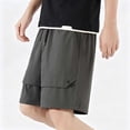 thumbnail image 4 of Teen Boys Cargo Shorts Youth Kids Quick Dry Lightweight Pull-On Hiking Shorts for Sports Outdoor with Zipper Pockets Years 7-19 Gray-A, 4 of 9