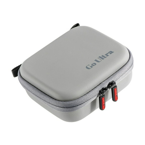 Carrying Case for Insta360 Go Ultra – Shockproof Hard Shell Travel Storage Bag with Custom Compartments, Water-Resistant PU Surface & Portable Hand Strap (Gray)