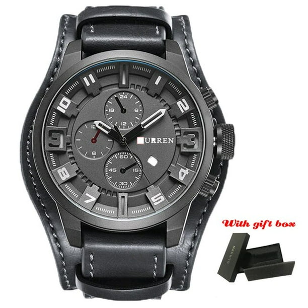 Relojes CURREN de lujo para hombre relojes masculinos con fecha reloj deportivo militar correa de cuero reloj de cuarzo para hombres de negocios regalo 8225 Tan Jianjun unisex Walmart en linea