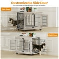 thumbnail image 4 of GIKPAL 27-Inch Dog Crate with Pads, 2-Door Heavy-Duty Indoor Wooden Dog Cage on Wheels for Small to Medium Dogs up to 30 lbs,Gray, 4 of 9