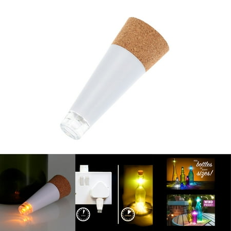 

MIXFEER Cork Shaped Rechargeable USB LED Empty Bottle Night Lamp with Yellow Candle Light for Party Patio Xmas