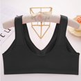 thumbnail image 5 of DuoJiaJ Women Casual Button Down Breathable Top Bra Underwear Without Steel Ring Gathering Wireless Bras Black, 5 of 5