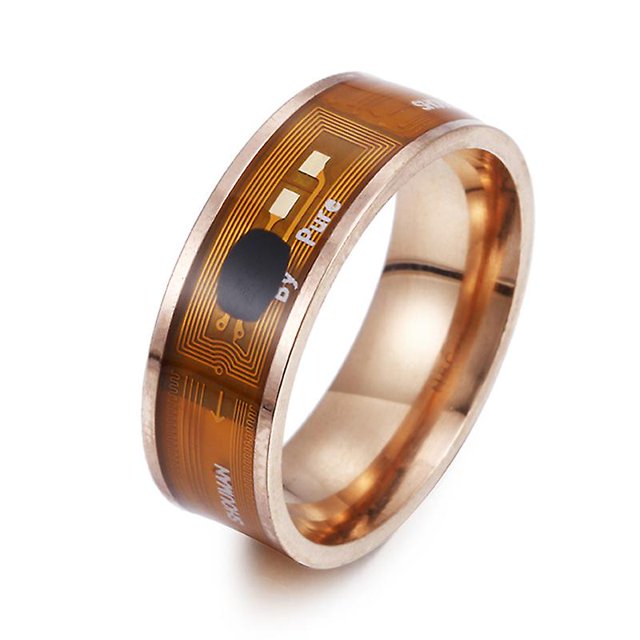 Rose Gold7Nfc Smart Ring Portable Compact Wearing Id Recognition Device Dedo multifuncional