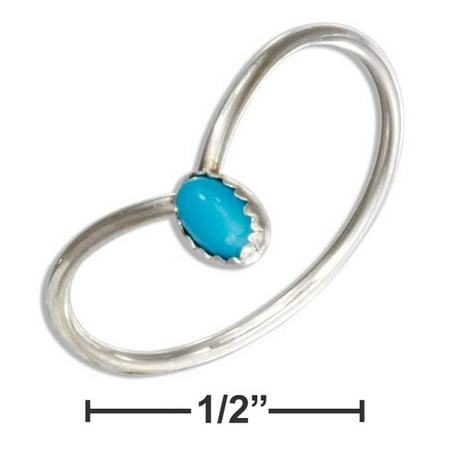 Faux Turquoise Ring - STERLING SILVER OVAL FAUX TURQUOISE CHEVRON WIRE RING