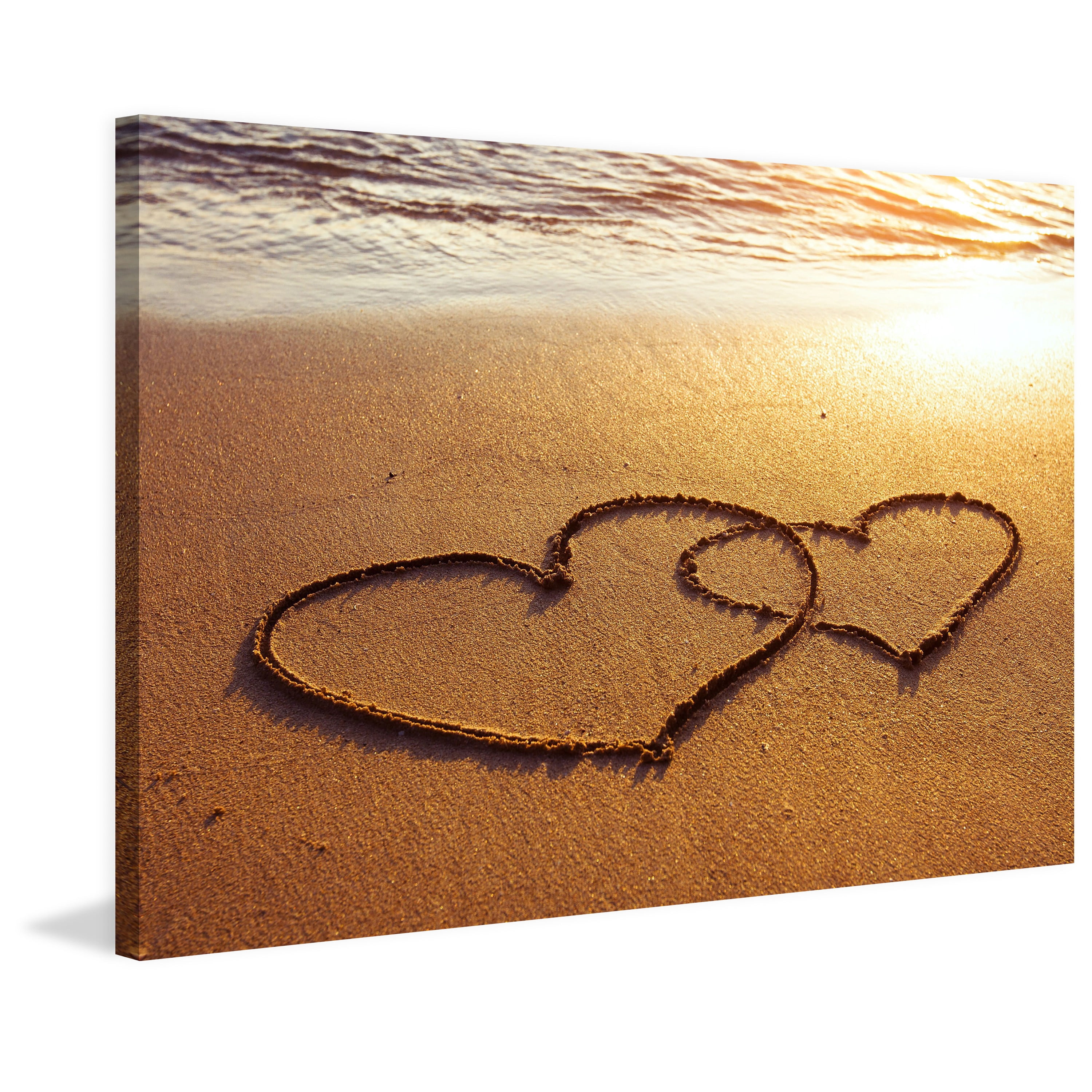 Marmont Hill "Double Hearts" Painting Print on Wrapped Canvas