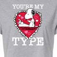 thumbnail image 3 of Peanuts - You're My Type - Juniors Cropped Cotton Blend T - Shirt, 3 of 6