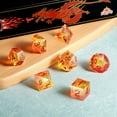 thumbnail image 3 of LinenLoon Ensemble de dés Orange DND avec Étui Gife Magnifique, dés en Résine pour Dungeons et Dragons (Orange et Tranlucide avec Chiffres Rouges), 3 of 5