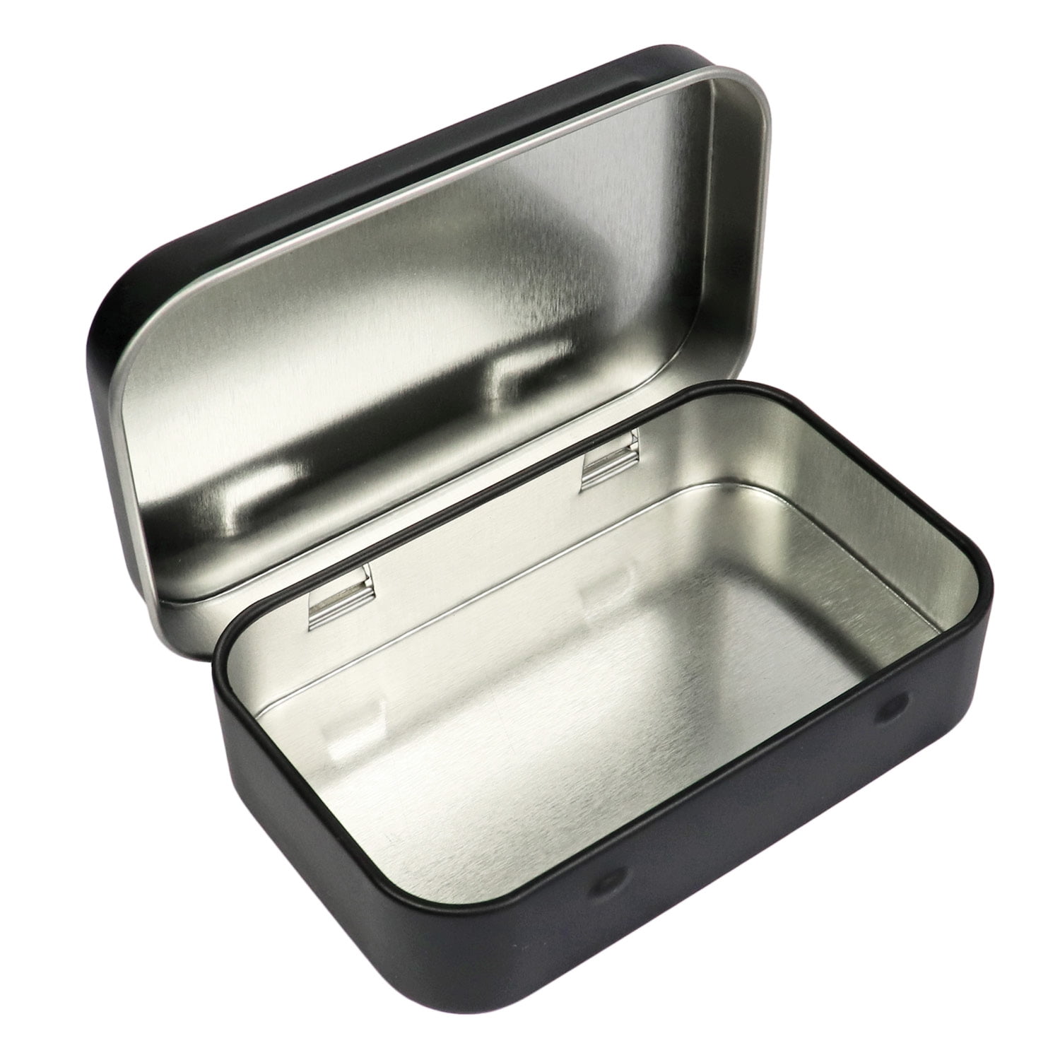 4PCS Black Empty Metal Tin Boxes Portable Mini Storage Case with