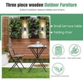 thumbnail image 2 of Dkelincs 3 Pieces Folding Patio Bistro Set Outdoor Furniture Sets with Table and 2 Chairs, Wood Portable Design, Chestnut Brown, 2 of 7