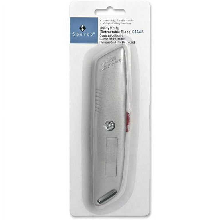 Sparco 3-position Retractable Blade Utility Knife - Stainless Steel Blade - 6 Sparco 3-position Retractable Blade Utility Knife - Stainless Steel Blade - 6