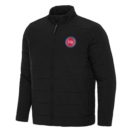 Men s Antigua Black Detroit Pistons Swelter Full-Zip Puffer Jacket