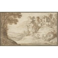 thumbnail image 2 of Paul Bril 18x12 Black Ornate Wood Framed Double Matted Museum Art Print Titled - Classical Landscape with a Fountain, 2 of 5