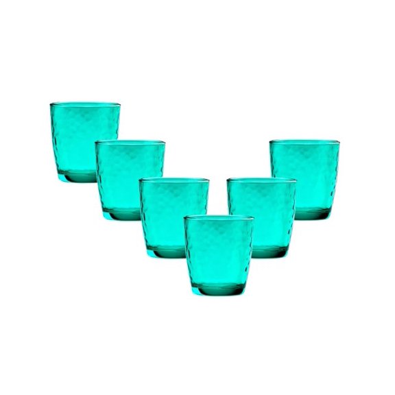 Juego de Vasos de Vidrio Old Fashioned, Bormioli Rocco, Colección Palatina, Vasos para Agua, Cocteles, Licores o Bebidas en las Rocas, 6 Piezas, Capacidad 320ml