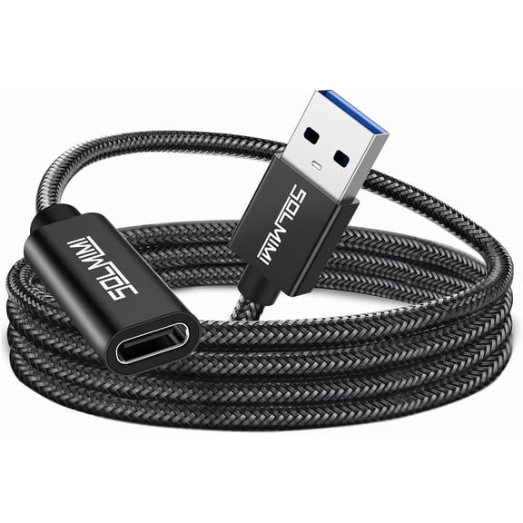 SOLMIMI USB-C Female to USB-A Male Adapter Cable, Upgraded Type C to Type A 3.0 Adapter with 5Gbps High-Speed Data Transfer for Laptop, U Disk, 4FT