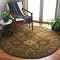 thumbnail image 2 of SAFAVIEH Antiquity Clarisse Oriental Wool Area Rug, Olive, 3'6" x 3'6" Round, 2 of 11