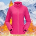 thumbnail image 2 of larppty Women's Fleece Soft Jackets Full Zip Lightweight Outdoor Hiking Jackets Winter Coats (Hot Pink, XL), 2 of 5
