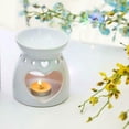 thumbnail image 3 of Fiudx Quemador de Incienso de Cerámica, Difusor de Aceite de Aromaterapia, Efecto de Luz Relajante, Decoración Elegante para El Hogar, Relajación y Meditación, Uso En Interiores, Blanco/Gris/Café Osc, 3 of 4