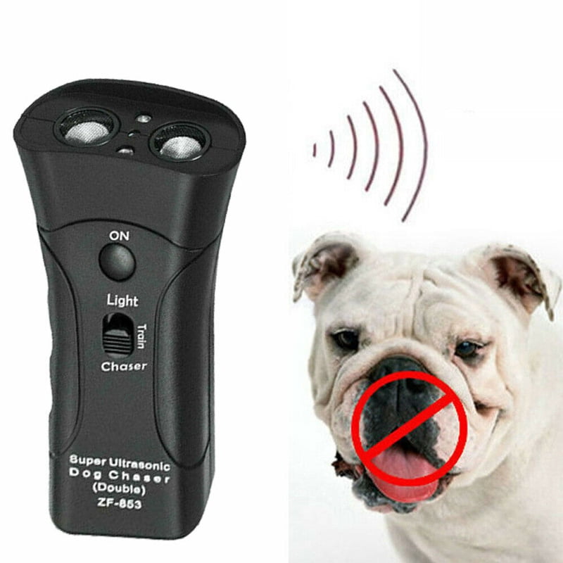 Black Snnetwork Pet Gentle Trainer Ultrasonic for Dogs Walking Petgentle Device for Safety Outdoor Dual Channel Handheld Petty Pals Pet Gentle with Led Flashlight 