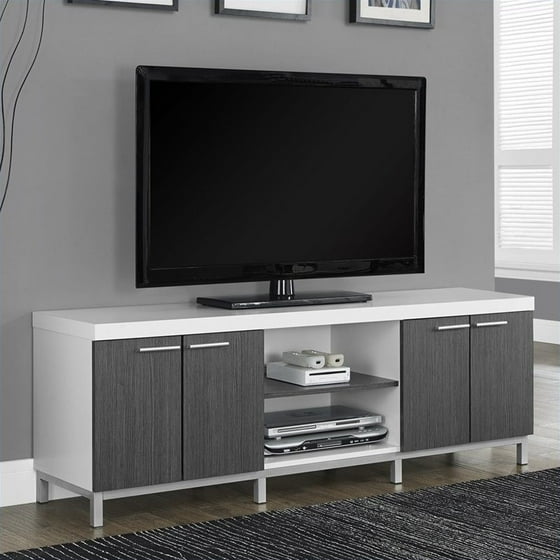 MONARCH TV STAND WHITE / GREY FOR TV'S UP TO 60"L