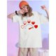 thumbnail image 1 of Women'S Valentine'S Day Romantic Heartbeat T-Shirt, 100%cotton Crew Neck Short Sleeve Top, Casual Knit Fabric with Slight Stretch, All-Season Fashion, Soft Skin-Friendly, 1 of 5