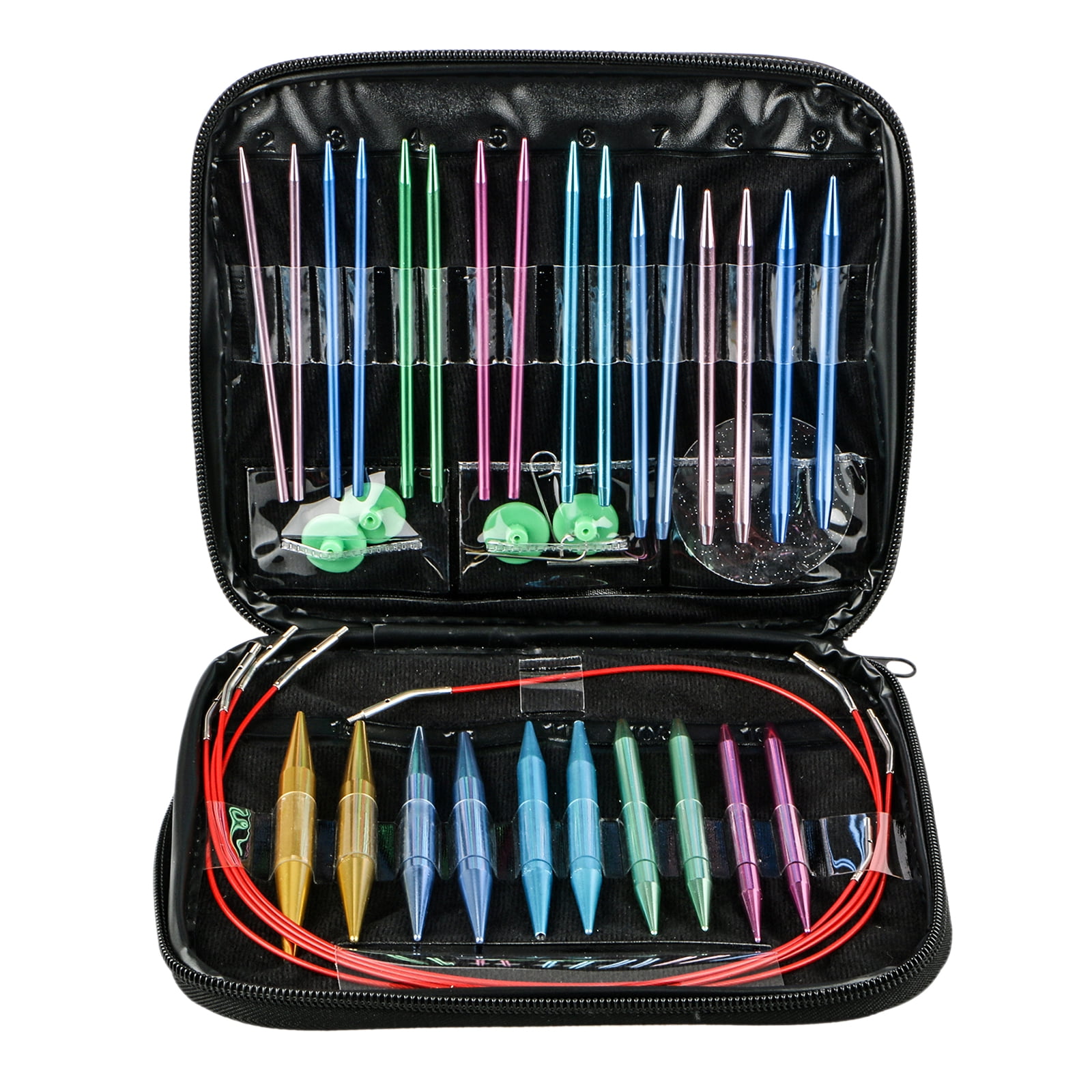 YUNDAP Aluminum Circular Knitting Needles Set, 13 Sizes Interchangeable
