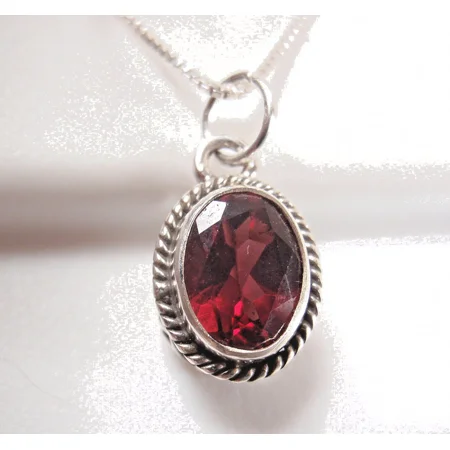 Ruby Gemstone Pendant | Genuine Red Ruby Necklace for Women | Sterling Silver July Birthstone Jewelry Gift gemstone Jewellery