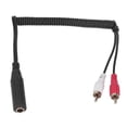 thumbnail image 4 of Cable en Espiral en Espiral Masculino de 6.35 mm Femenino A 2, Cable Adaptador de Sonido de Goma Flexible para Micófonos para reproductoros de DVD, 4 of 7
