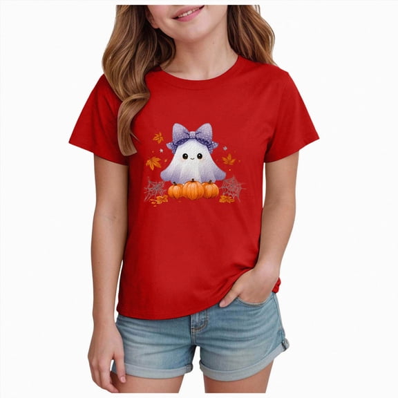 CAUYDY Toddler Girls Boys Halloween Shirt Cute Graphic Tshirt Kids Outfits Short Sleeve Tees Tops,9-10 Y