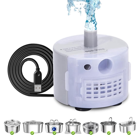 Cat Water Fountain Pump, Replacement Pump for Stainless Steel Pet Water Fountain, Pet Fountain Pump for Adjustable