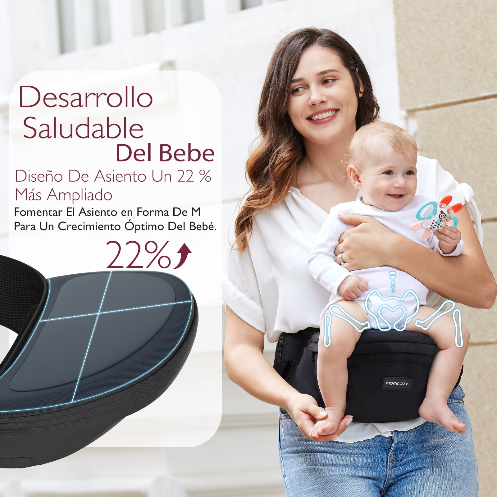 Cangurera con asiento para bebe cheap